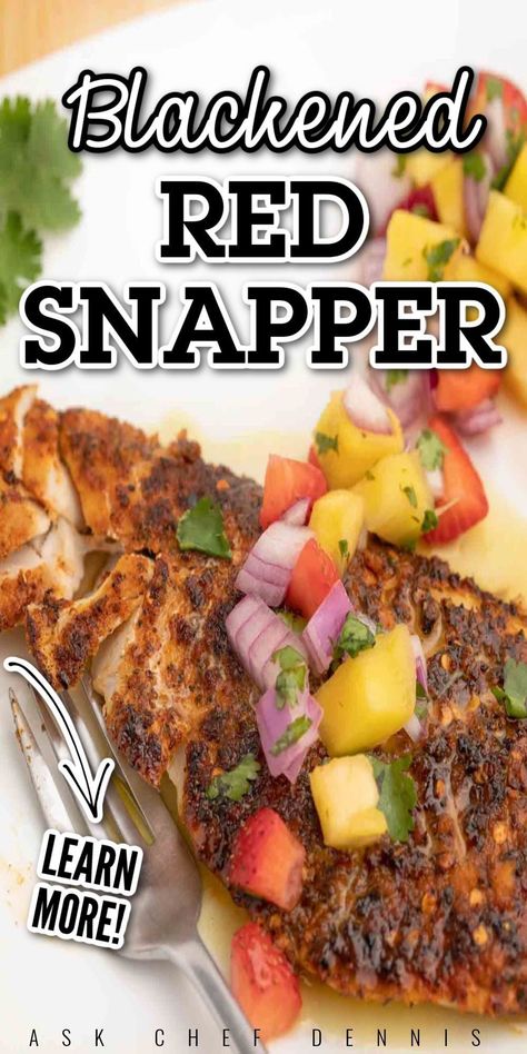 Blackened Red Snapper, Red Snapper Recipes Baked, Snapper Recipes Baked, Cooking Red Snapper, Red Snapper Recipes, Snapper Recipes, Snapper Fish Recipes, Restaurant Style Recipes, Fish Dinner Recipes