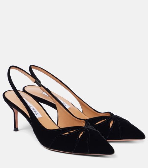 Aquazzura Shoes, Suede Clutch, Mid Heels Pumps, Designer Pumps, Sheepskin Boots, Slingback Sandals, Evening Shoes, Slingback Sandal, Winter Shoes