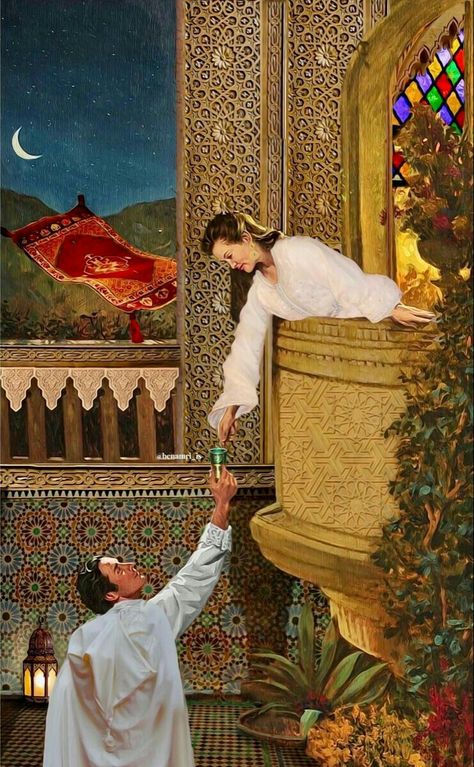 Old Arab Art, Moroccan Painting, Arab Love, Art Marocain, Morocco Art, Morocco Aesthetic, Moroccan Aesthetic, Seni Arab, Stile Hijab