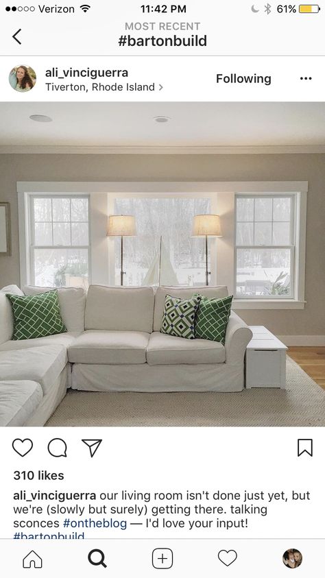 3 Windows In A Row Living Rooms, Picture Window Ideas Living Room, 3 Living Room Windows, Three Windows In A Row, 3 Windows In A Row, Living Room Picture Window, Picture Windows Living Room, Lifeproof Vinyl, Lifeproof Vinyl Flooring