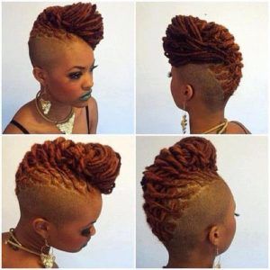 40 Mohawk Hairstyles For Black omen - Part 9 Pompadore Women Short, Dreadlock Mohawk, Braids With Shaved Sides, Half Braid, Mohawk Styles, Shaved Side Hairstyles, Loc Hairstyles, Dreadlock Styles, Dreads Styles