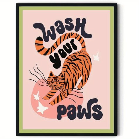 Faster shipping. Better service Toilet Wall Art, Tiger Canvas Art, Hallway Wall Art, Bathroom Canvas, Funny Bathroom Art, Colorful Animal Print, Tiger Canvas, Funny Bathroom Decor, Toilet Wall