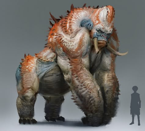 Alien Gorilla, Alien Species Concept Art, Gorilla Monster, Monsters Rpg, Dnd Design, Gorilla Design, Beast Creature, Physical Strength, Creature Artwork