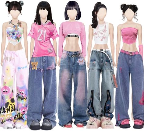 ​﻿​kpop group / five members Outfit | ShopLook Newjeans Concert Outfit, Y2k Group Outfits, Dance Outfits Kpop Stage, Newjeans Outfits Inspired Y2k, K Pop Group Outfits, 6 Member Kpop Group, Kpop Outfits Group, Group Dance Outfits, Kpop Group Outfits 5 Members