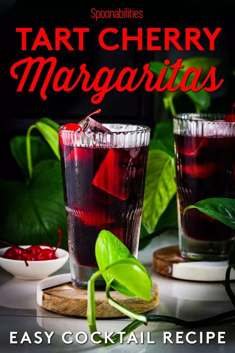 Tart Cherry Margaritas | Fruity cocktail recipes at Spoonabilities Cherry Margarita, Fruity Cocktail Recipes, Mixology Recipes, Fruity Cocktail, Easy Summer Cocktails, Tart Cherry Juice, Cherry Cocktail, Orange Liqueur, Refreshing Summer Cocktails