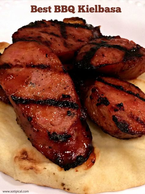 This is the best bbq kielbasa recipe! My whole family loves it! February Dinners, Bbq Kielbasa, Recipes Kielbasa, Slovak Christmas, Kilbasa Sausage Recipes, Grilled Kielbasa, Kabasa Recipes, Kielbasa Recipe, Kielbasa Recipes