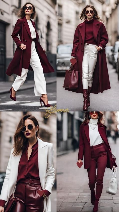 Elegantes Outfit Frau, Burgundy Outfit, Color Combos Outfit, Populaire Outfits, Trendy Fall Outfits, Mode Casual, Ținută Casual, Looks Chic, Style Mistakes