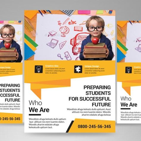 Education flyer Tract Design, Education Flyer, School Promotion, Study University, Education Brochures, Tuition Classes, Open Enrollment, Free Brochure Template, Summer Camps For Kids