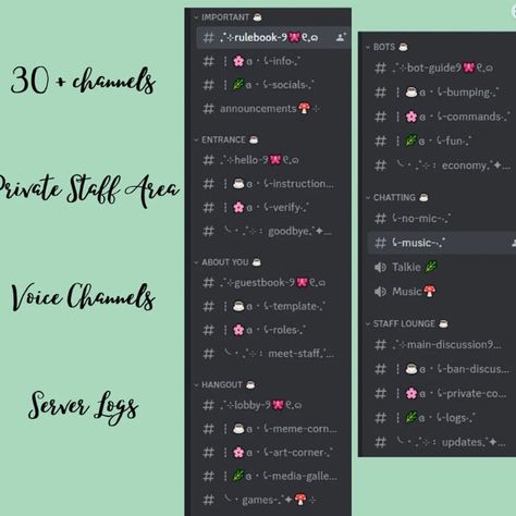 discord server ideas, roles, channels, text, badges, banners Discord Server Category Ideas, Discord Servers Aesthetic, Dc Server Pfp, Discord Role Ideas Aesthetic, Discord Server Layout Channels, Cottagecore Discord Server, Discord Server Templates Aesthetic, Discord Category Ideas, Discord Channel Layouts