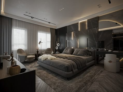 Luxurious Bedrooms Master, Bedroom Modern Luxury, Bilik Tidur Mewah, Mansion Bedroom, Big Bedrooms, Modern Luxury Bedroom, Luxury Bedroom Design, Appartement Design, Bilik Tidur