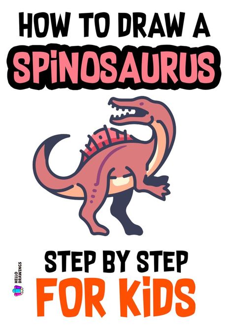 How to Draw a Spinosaurus | Simple Guide for Kids Animal Drawing Tutorial, Easy Animal Drawings, Dinosaur Drawing, Easy Animals, Easy Drawings For Kids, Animal Drawing, Drawing Tutorial Easy, Basic Shapes, Learn How To Draw