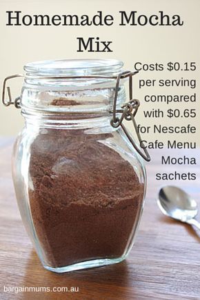 Instant Mocha Mix Recipe, Mocha With Cocoa Powder, Coffee Mixes In A Jar, Mocha Mix In A Jar, Mocha Powder Recipe, Dandy Blend, Minuman Starbucks, Homemade Mocha, Homemade Dry Mixes