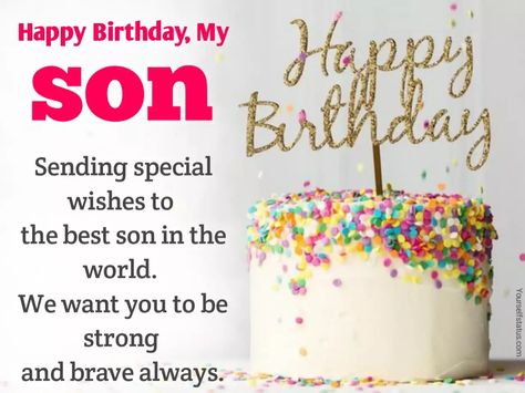 100+ Happy birthday wishes for son in english | Birthday status for son | Birthday quotes for son. - YourSelfStatus Bday Wishes For Son, Birthday Wishes For My Son, Birthday Cake For Son, Happy Birthday My Son, Birthday My Son, Birthday Quotes For Son, Son Happy Birthday, Birthday Sms, Quotes For Son