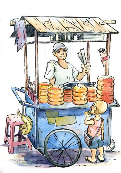 Busy Market Scene Drawing, Street Food Drawing, Market Scene Drawing Easy, Human Figure Sketches, Indian Illustration, Scene Drawing, Concept Art Tutorial, Character Design Sketches, Figure Sketching