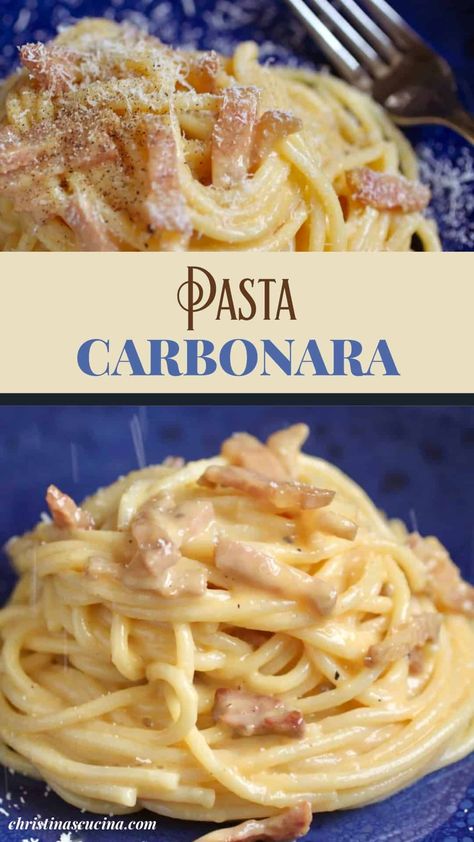 Spaghetti Carbonara Egg Yolk, Recipes Using Guanciale, Carbonara Without Egg, Carbonara Recipe With Egg, Carbonara Pasta With Cream, Pasta Recipes With Egg, Carbonara Pasta Authentic Italian, Cabonara Recipes With Cream, Spaghetti Carbonara Authentic