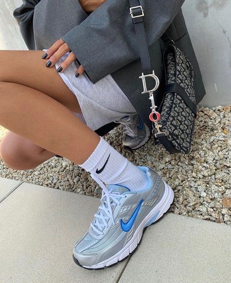 cute aesthetic shoes - Blue Nike dad shoes Nike Dad Shoes, Dad Sneakers, Dad Shoes, Nike Air Force Ones, Shoe Inspo, Aesthetic Shoes, Mode Inspo, On The Ground, Custom Shoes