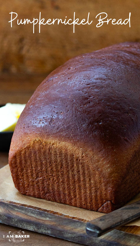 This homemade Pumpernickel Bread is a rye bread that has a rich, slightly sweet flavor with a dense, hearty texture. I warmed up a slice and added a little butter, and it was delicious! I really love how the molasses stands out in each bite. It’s also perfect for sandwiches or alongside a bowl of soup or stew. Homemade Pumpernickel Bread Recipe, Pumpernickel Rye Bread Recipe, Outback Pumpernickel Bread Recipe, Easy Pumpernickel Bread Recipe, Pumpernickel Bread Recipe Machine, Best Pumpernickel Bread Recipe, Black Rye Bread Recipe, Homemade Pumpernickel Bread, Pumpernickel Bread Recipe