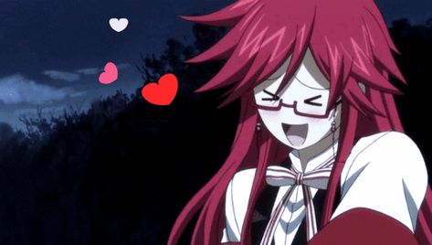 Grell feels warm and fuzzy inside. He's such a true fanboy yes that's right it's a guy I know it's confusing sometimes for some ppl XD Black Butler Grell, Grell Sutcliff, Nice Face, Black Butler 3, Sebastian Michaelis, Black Butler Anime, Black Butler Kuroshitsuji, Butler Anime, Ciel Phantomhive