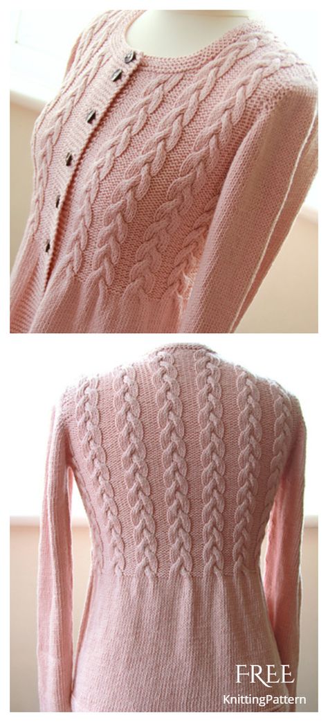 Knit Women Cable Cardigan Free Knitting Pattern - Knitting Pattern Knitted Sweater With Buttons, Knitting Women Sweater Jackets, Aran Knit Sweaters, Knitting Cardigan Women, Aran Patterns Free, Women Sweater Knitting Pattern, Free Knitting Patterns For Women Sweaters & Cardigans, Ladies Aran Knitting Patterns Free, Aran Jumper Pattern Free