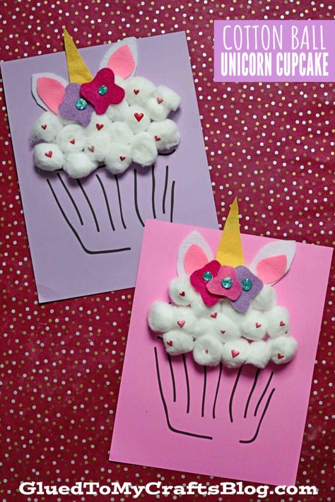 Cupcake Craft Ideas, Birthday Crafts Preschool, Birthday Crafts For Preschoolers, Birthday Arts And Crafts For Kids, Kids Krafts Ideas, Cotton Candy Crafts For Kids, Cupcake Art For Kids, Birthday Crafts For Kids To Make, Arts And Crafts Ideas For Kids