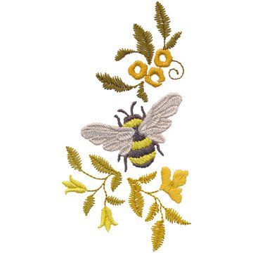 Free Embroidery Design: Bee and Flowers | I Sew Free Bee Embroidery Design, Free Embroidery Patterns Machine, Machine Embroidery Designs Projects, Free Machine Embroidery Designs Patterns, Peacock Embroidery Designs, Machine Embroidery Tutorials, Embroidery Designs Baby, Flower Machine Embroidery Designs, Bee Embroidery