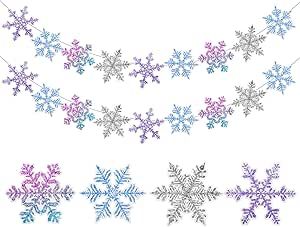 Winter Wonderland-party, Snowflake Banner, Frozen Birthday Party Decorations, Winter Wonderland Birthday Party, Winter Wonderland Birthday, Frozen Snowflake, Winter Birthday Parties, Party Girlande, Snowflake Garland