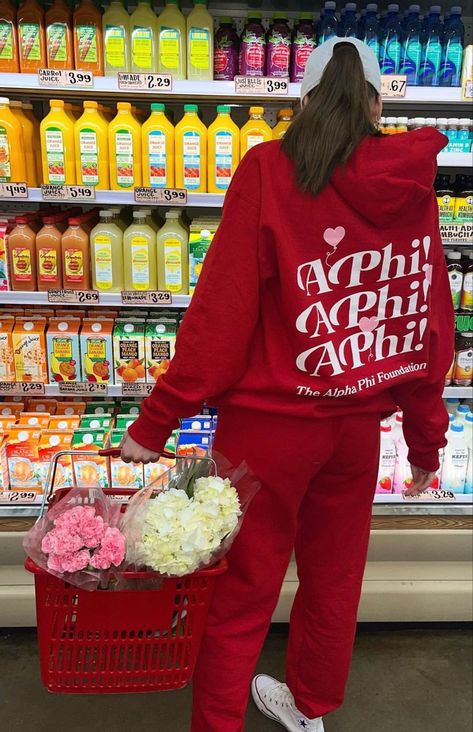 Alpha Apparel, Sorority Photoshoot, Big/little Baskets, Theta Phi Alpha, Sorority Shirt Designs, Sorority Sweatshirts, Sweat Sets, Sorority Big Little, Kappa Kappa Gamma