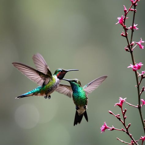 Two Humming Birds in Flight Hummingbird Aesthetic, Picture Of Birds, Birds Aesthetic, Bird Aesthetic, Hummingbird Photography, Bird Flight, Hummingbirds Photography, Hummingbird Photos, Birds Photography Nature