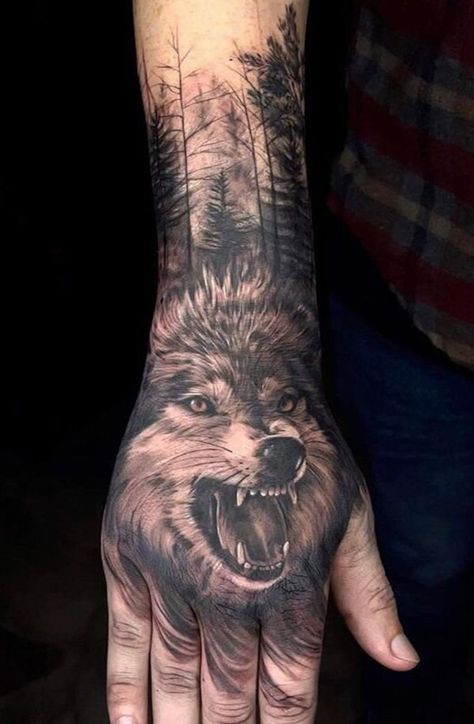 Wolf Head Hand Tattoo, Wolf Angel Tattoo, Wolf Hand Tattoo Men, Hand Wolf Tattoo, Wolf Tattoo Hand, Unique Wolf Tattoo, Wolf Hand Tattoo, Wolf Tattoo Shoulder, Tattoos For Men Unique