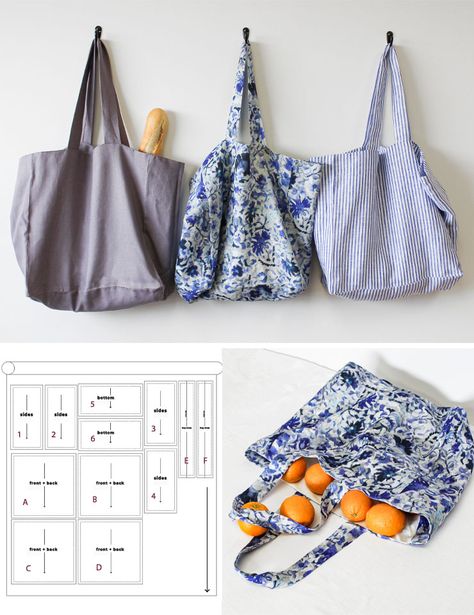 Grocery Bag Sewing Pattern Free, Reusable Bag Sewing Pattern, Easy Bag Sewing Pattern Free, Fat Quarter Bags Free Pattern, Flat Bottom Tote Bag Pattern, Sewing Tote Bags Pattern Free, Large Tote Bag Pattern Free, Shopping Bag Sewing Pattern, Free Bag Patterns To Sew