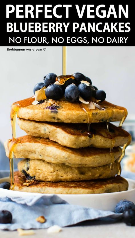 Oatmeal Pancakes Healthy No Eggs, Healthy Dairy Free Pancakes, Blueberry Oatmeal Pancakes Healthy, Oatmeal Banana Pancakes No Eggs, No Egg Oatmeal Pancakes, Oatmeal And Blueberries, Gluten Free Pancakes No Eggs, Flourless Pancakes Healthy, Healthy Pancakes No Eggs