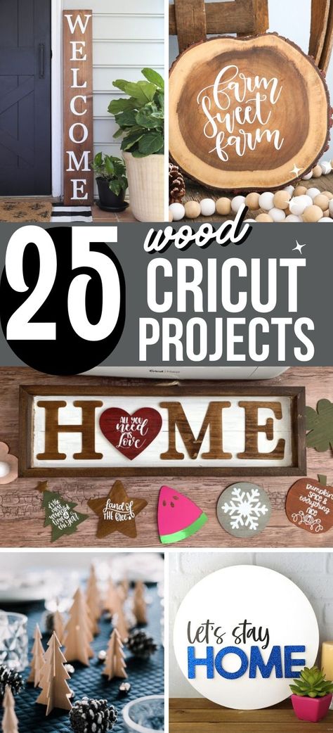 Cricut Wood Projects are a great way to add a personal touch to your home décor. You can make signs, wall art, and so much more! #diydanielle #cricutmade #cricutwoodprojects Stencil Cricut Wood Signs, Everyday Cricut Projects, Make Signs With Cricut, Home Decor Made With Cricut, Cricut Projects Wood Diy Crafts, Cricut Projects Wood Burning, Pallet Cricut Projects, Wood And Cricut Projects, Practical Cricut Projects