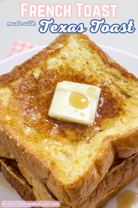 Try our easy 20-minute recipe for the best Texas French toast. Made with basic ingredients like Texas toast, eggs, milk, and vanilla. via @mindyscookingobsession French Toast Recipe With Texas Toast, French Toast Recipe With Heavy Cream, Recipes Using Texas Toast, Betty Crocker French Toast Recipe, French Toast With Texas Toast, French Toast Recipe Without Vanilla, Texas Toast Recipe Ideas, Texas French Toast Recipe, Texas Toast French Toast