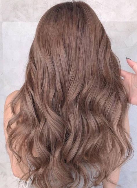 7.1 Hair Color, Ash Pink Brown Hair, Korean Light Brown Hair, Mocha Beige Hair, Dark Blonde Hairstyles, Korean Hair Colour, Honey Tea Brown Hair Color, Milk Tea Balayage, Pink Beige Hair