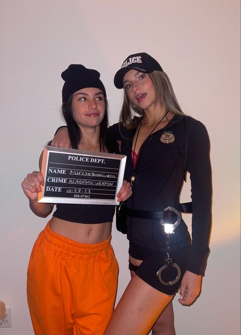 Duo Halloween Costumes Police And Prisoner, Coo And Robber Costume, Cops Robbers Costume, Swat And Prisoner Costume, Cops And Criminals Costume, Security Halloween Costume, Cop And Inmate Costume Best Friends, Cops And Robbers Costume Group, Prisoner And Cop Costume Friends