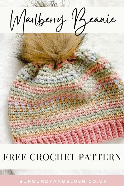 Crochet Ladies Hat Free Pattern Winter, Crocheted Christmas Hat, Free Crochet Hats Patterns, Crochet Beanie Pattern Free Womens Easy, 1 Skein Crochet Projects Free, Autumnal Crochet, Crochet Hats Free Pattern Ladies, Hats 2022, Knitting Beanie