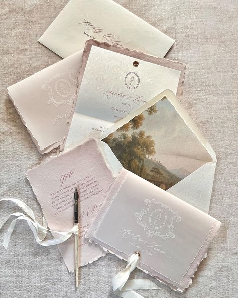 Delicate pink papers are stealing my heart! 💕 | Instagram Wedding Invitation Sample, Monogram Wedding Invitations, Wedding Invitation Samples, Stationery Inspiration, Pink Wedding Invitations, Museum Wedding, Invitation Inspiration, Pink Invitations, Wedding Envelopes