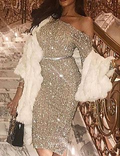 Dress Glitter, Sequin Evening Dresses, Sequin Party Dress, Long Sleeve Sequin, Outfit Trends, Elegantes Outfit, Dresses Elegant, Luxury Dress, Silver Dress