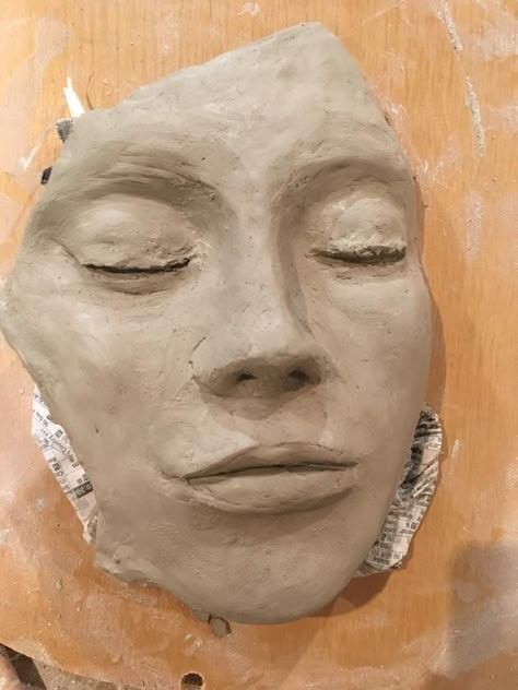 Handmade Ceramics Sculptures & Statues, Face Sculpture Art, How To Make A Face Out Of Clay, Sculpting Eyes In Clay, How To Sculpt A Face, Face Sculpting Clay, Sculpting Faces Clay, Clay 3d Art, Sculpting With Clay