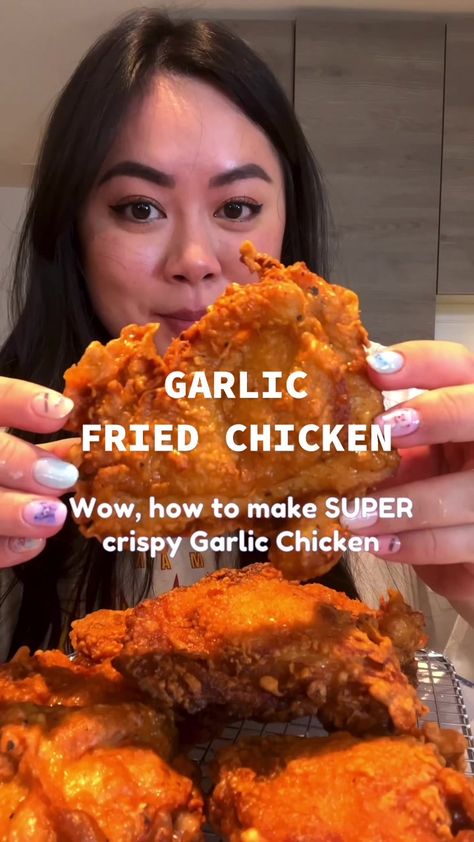 Chinese Garlic Chicken Recipes, Crispy Garlic Fried Chicken, Tiffy Cooks Chicken, Tiffy Cooks Videos, Chinese Fried Chicken Recipes, Crispy Chicken Recipes Easy, How To Make Crispy Chicken, Fried Chicken Recipe Videos, Crispy Chicken Breast Recipes