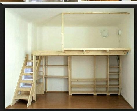 Mezzanine Bed, A Loft Bed, Mezzanine Bedroom, Loft Bed Plans, Diy Loft Bed, Loft Room, Kids Bunk Beds, Bedroom Loft, In The Room