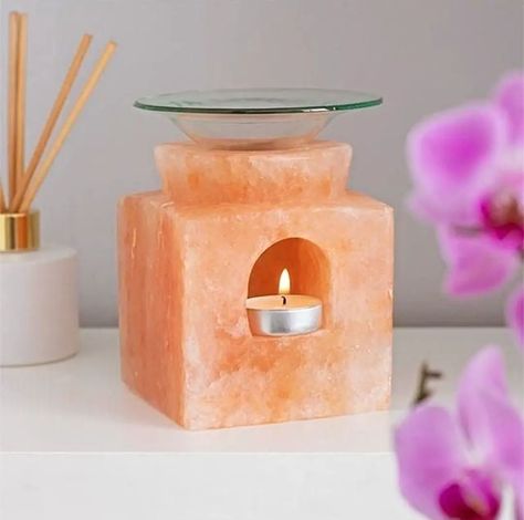 � This stylish cube shaped Himalayan Salt Oil Burner will look great in your room. Himalayan salt oil burner pairs beautifully with the salt's natural variations of pink hues. Place a tealight inside and your choice of fragrance oil or wax melts on the glass dish to fill the home with fragrance. Do not leave unattended. Allow to cool before moving or washing. For wholesale import inquiries: info@afnansaltdealer.com What's app:+923091054371 Dm us for more details. #himalayansalt #saltlamps... Candle Burner, Salt Lamps, Himalayan Salt Lamp, Wax Melters, Salt Lamp, Wax Burner, Candle Warmer, Oil Burner, Fragrance Diffuser