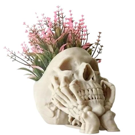 PRICES MAY VARY. ️【Premium Craftsmanship】:Introducing our Gothic skull planter pot, crafted from robust, UV-resistant resin. It measures approximately 4.8" x 5.9" and is designed for long-lasting durability. No fading, no breaking, just pure durability. 🎁【Exquisite Artworks】:The Zombie planter has a simple design, both gothic and elegantly modern, perfect for planting succulents, lit hops, seedling, herbs plants in your home or office, make the most adorable succulent arrangements. ️【Multi-Use】 Skull Bathroom Decor, Clay Wall Planters, Gothic Plants, Remodeling Camper, Halloween Planters, Home Office Style, Skull Vase, Flower Skeleton, Skull Planter