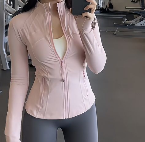 ig: kaloriezzz athletic wear aesthetic #lululemon #pinkcore #gym #athletic #athletics #pink #itgirl #aesthetic #fashion #coquette #fashionstyle #pink #lululemonoutfit #style #stylefashion Aesthetic Pink Workout Outfit, Meadowsweet Pink Lululemon, Kawaii Gym Clothes, Light Pink Lululemon Jacket, Lululemon Pink Jacket, Coquette Athletic Outfit, Pink Athleisure Outfits, Pink Gym Girl, Coquette Gym Outfit