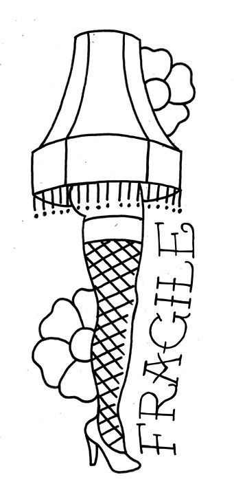 Christmas Story Leg Lamp Tattoo, A Christmas Story Coloring Pages, A Christmas Story Drawing, Leg Lamp Drawing, A Christmas Story Painting, A Christmas Story Tattoo, Christmas Story Tattoo, Leg Lamp Tattoo, Christmas Flash Sheet