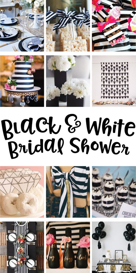 Black & White Bridal Shower Ideas on Love the Day White Bridal Shower Ideas, White Bridal Shower Theme, Red Black And White Wedding, Black And White Party Decorations, Bridal Shower Chocolate, Wedding Shower Ideas, White Party Decorations, Black And White Wedding Theme, Wedding Shower Themes