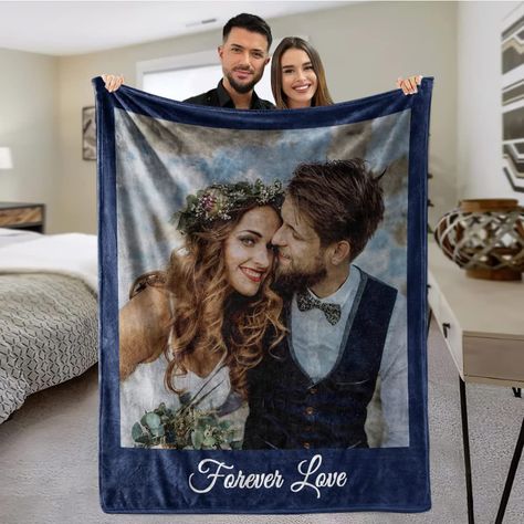 Couple Blanket, Customized Blanket, Custom Photo Blanket, Picture Blanket, Holiday Blankets, Couples Gifts, Personalized Couple Gifts, Custom Blanket, Dyeing Techniques