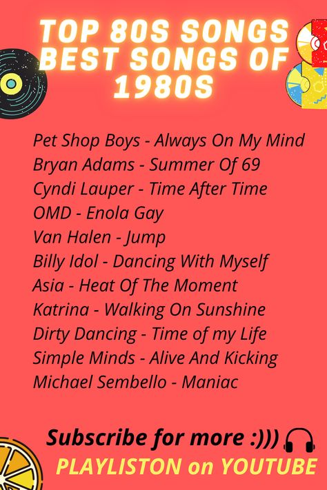 80s Music Playlist, Best 80s Songs, Vintage Songs, Music Lists, Song Lists, Beatles Wallpaper, Music List, Throwback Songs, Mood Music