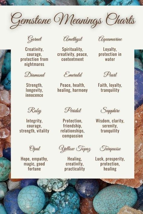 Looking for gemstone meanings charts? Learn the meaning of the ruby gemstone, emerald gemstone, sapphire gemstone, diamond gemstone, opal gemstone, amethyst gemstone, turquoise gemstone, peridot gemstone, garnet gemstone, aquamarine gemstone and pearl in this gemstone meanings chart #gemstone #birthstones #jewelry #jewellery #gemstones Gemstone Meanings Charts, Birthstones Jewelry, Wealth Mindset, Spreading Positivity, Freelance Jobs, Work From Home Business, Gemstone Meanings, Mom Jobs, Entrepreneur Inspiration