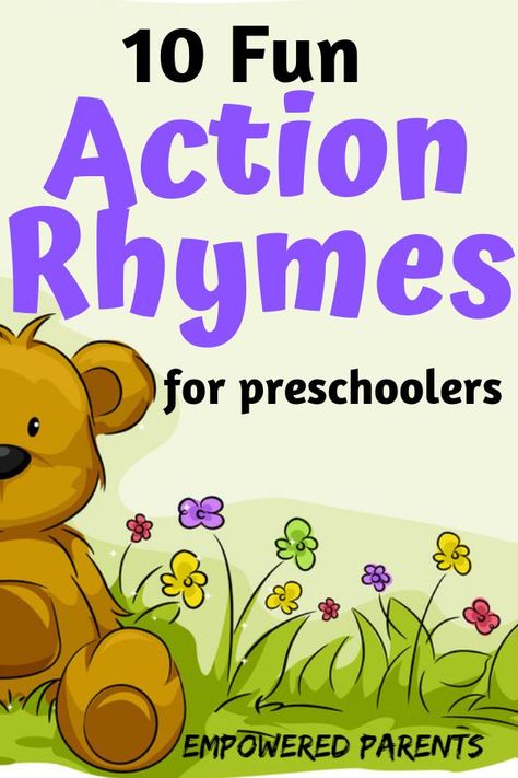 Nursery Rhymes With Actions, Rhyme Games For Preschoolers, Nursery Rhyme Songs For Preschool, Rhyming Games Preschool, Language For Preschoolers, Action Songs For Kindergarten, Rhymes For Preschoolers, Rhyming Activities Preschool, Preschool Action Songs